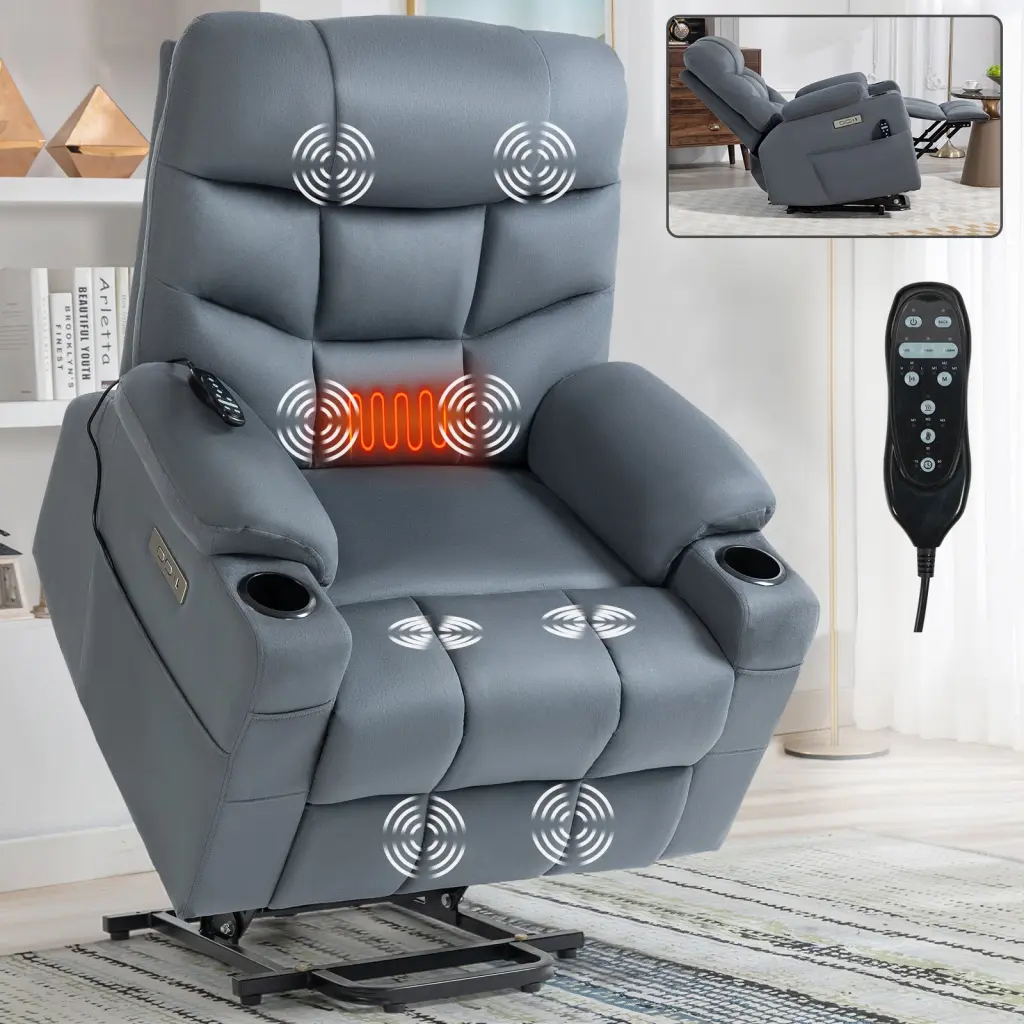 Heavy Duty Power Lift Recliner Chair 350 Lbs Capacity Motion Mechanism rnb