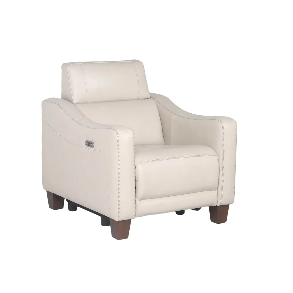 Dual Power Recliner Transitional Design Top Grain Leather Wall Saver steve silver furniture