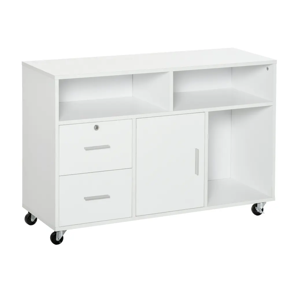 Homcom Printer Stand Home Office Mobile Cabinet Desktop Organizer aosom business