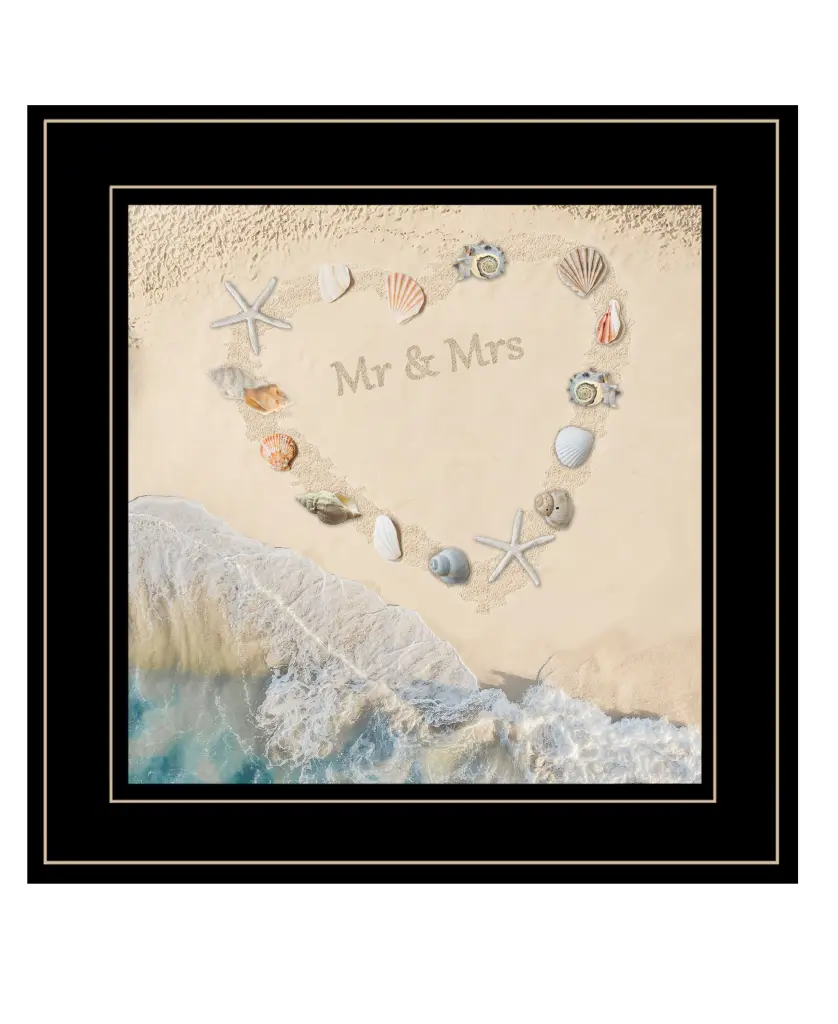 Marriage Is Beach Ready To Hang Framed Print Black Frame Multi-Color Wall Art trendy decor 4u