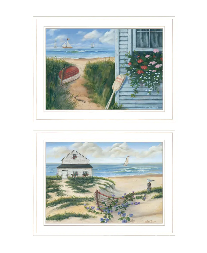 Sand Castle Footprints 2-Piece Vignette Pam Britton Wall Art trendy decor 4u