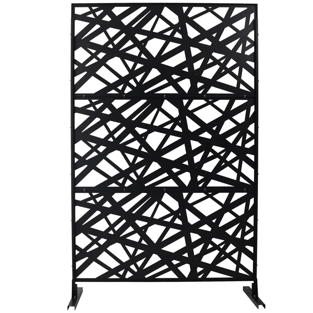 76 Inch H x 48 Inch W Outdoor Indoor Metal Privacy Screen Freestanding Divider g-h