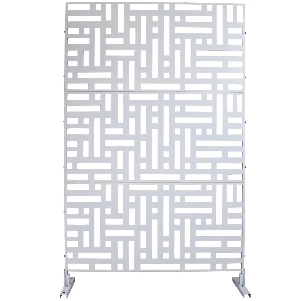 Outdoor Indoor Privacy Screen Metal 76H x 48W Freestanding g-h