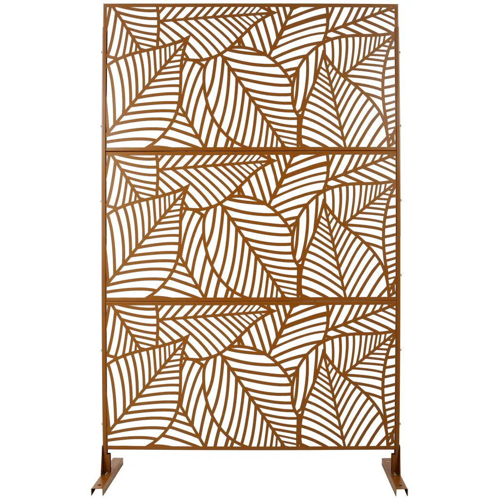 Outdoor Indoor Privacy Screen Metal Privacy Screen 76 Inch H 48 Inch W Freestanding Divider g-h