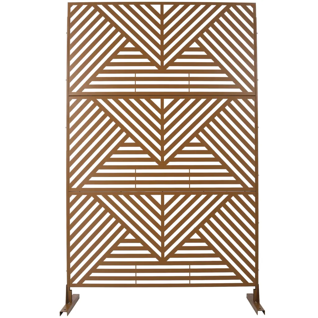Outdoor & Indoor Privacy Screen Metal Privacy Screen 76 Inch H 48 Inch W Freestanding g-h