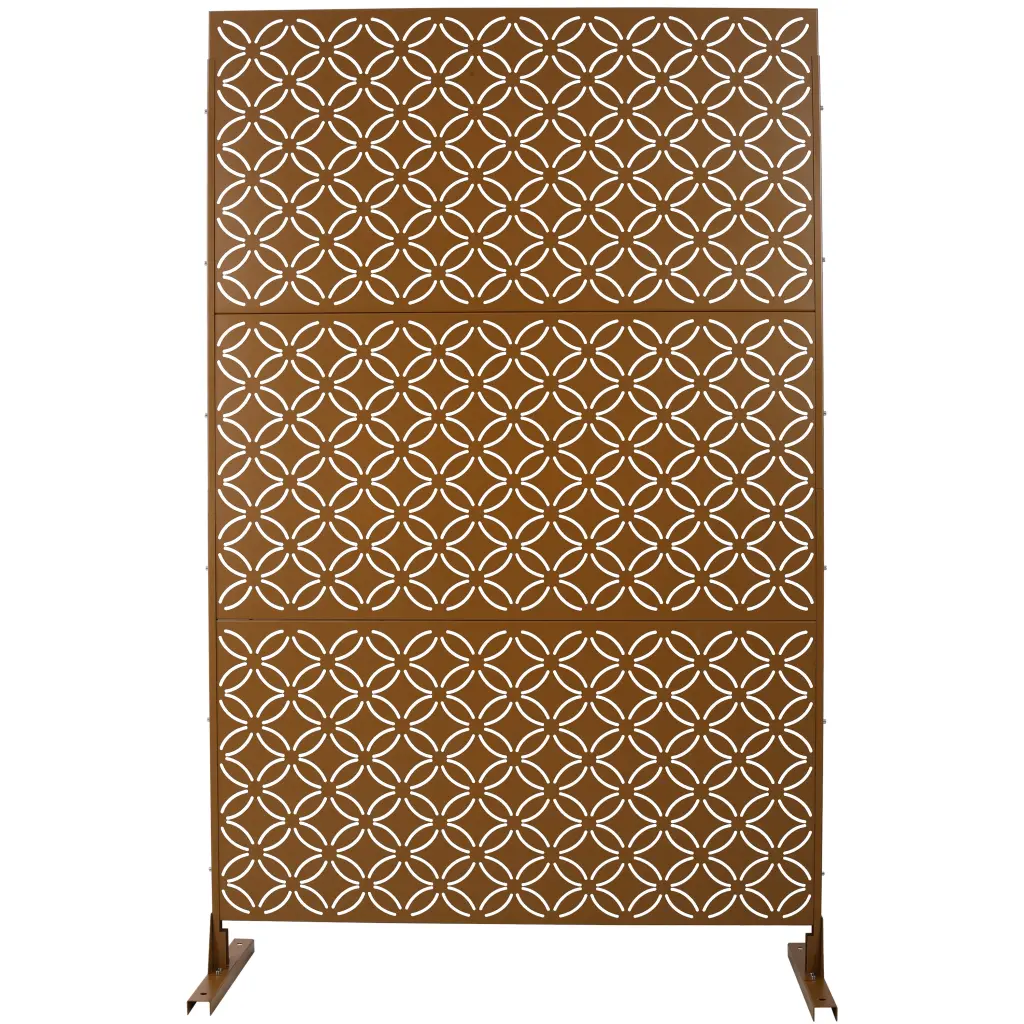 Outdoor & Indoor Privacy Screen Metal Privacy Screen 76" H 48" W Freestanding Divider g-h