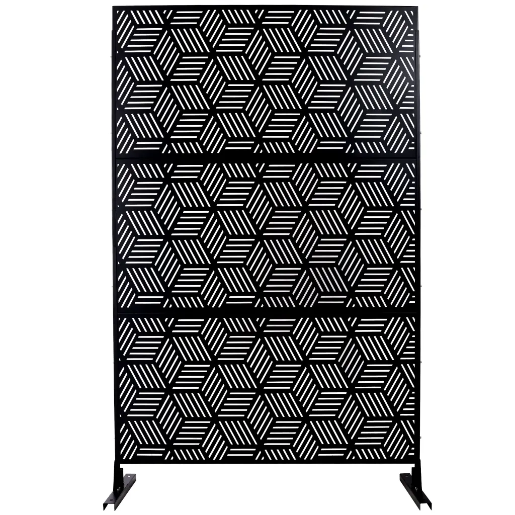 Outdoor Indoor Privacy Screen Metal Privacy Screen 76 Inch Height 48 Inch Width Freestanding g-h