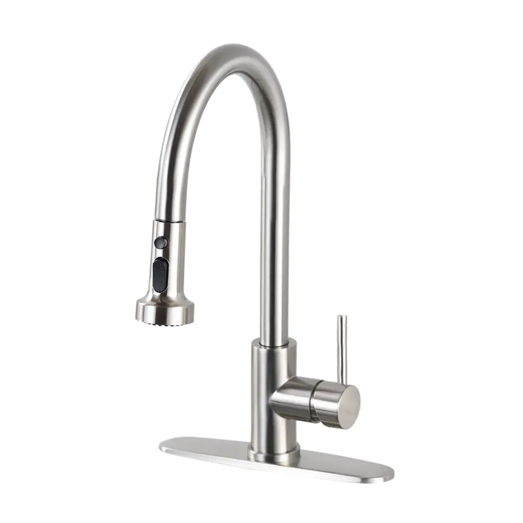 Stainless Steel Pull Down Kitchen Faucet Sprayer Brushed Nickel Modern Sink Fixture whale
