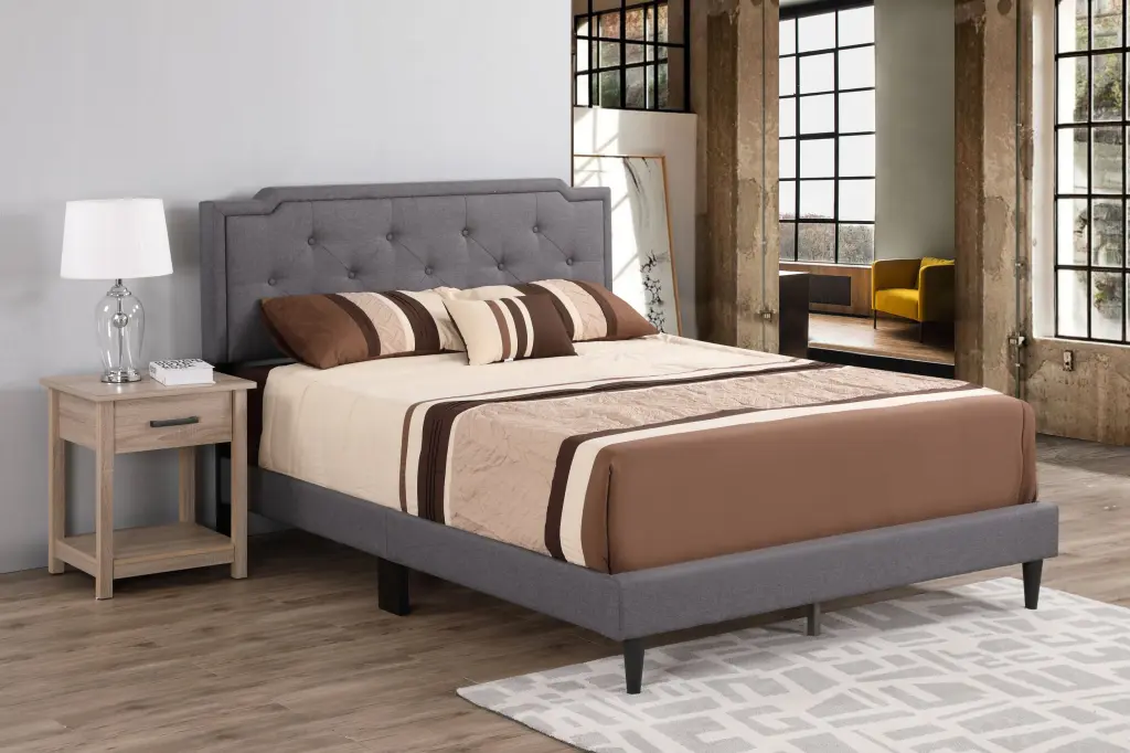 Deb G1104 Qb Up Queen Bed All One Box Gray Foam Fabric glory furniture