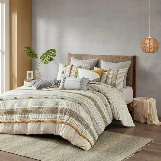 3 Piece Cotton Duvet Cover Set Queen Multicolor Cotton Bedding jla