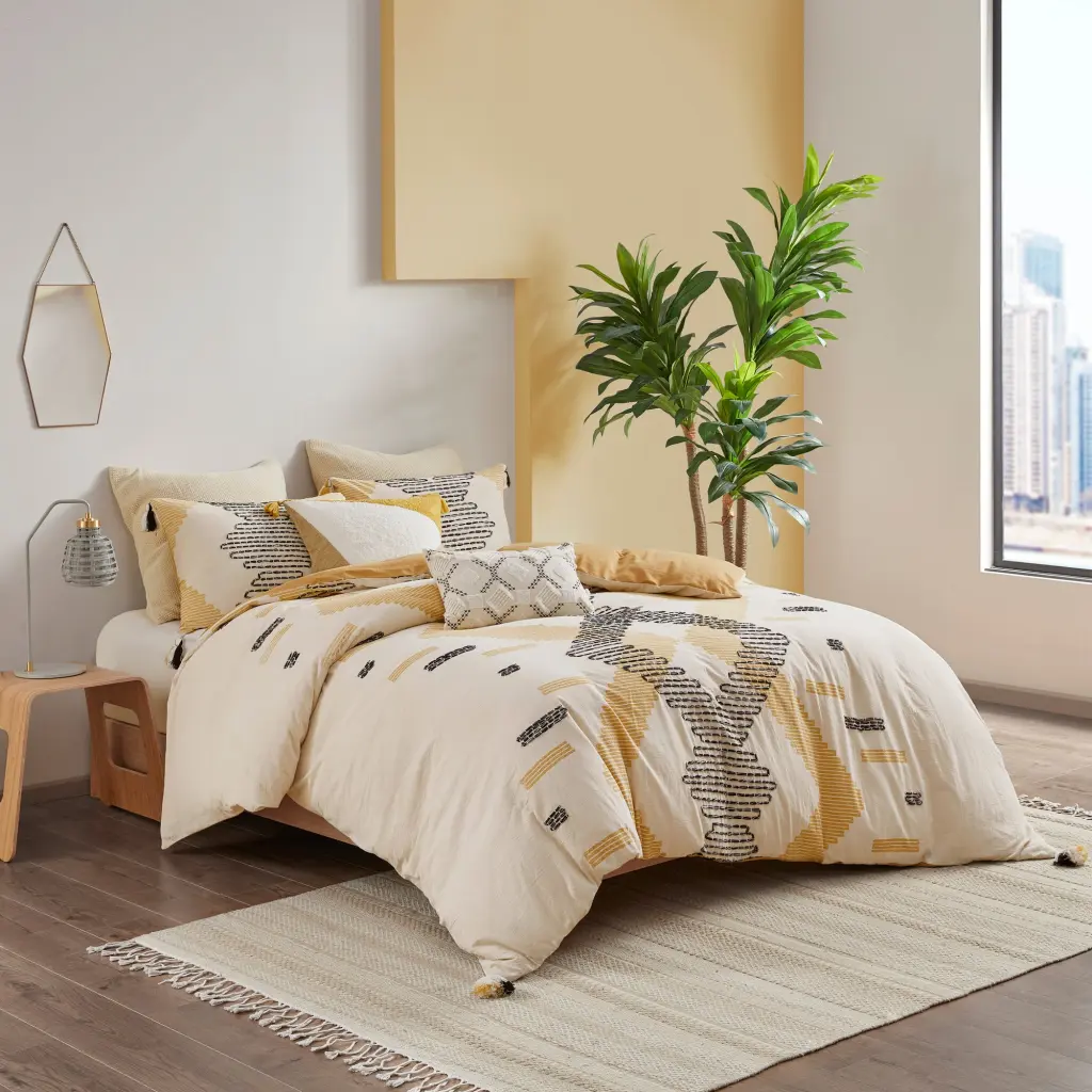 3 Piece Cotton Duvet Cover Set Queen Size, Multicolor Design jla