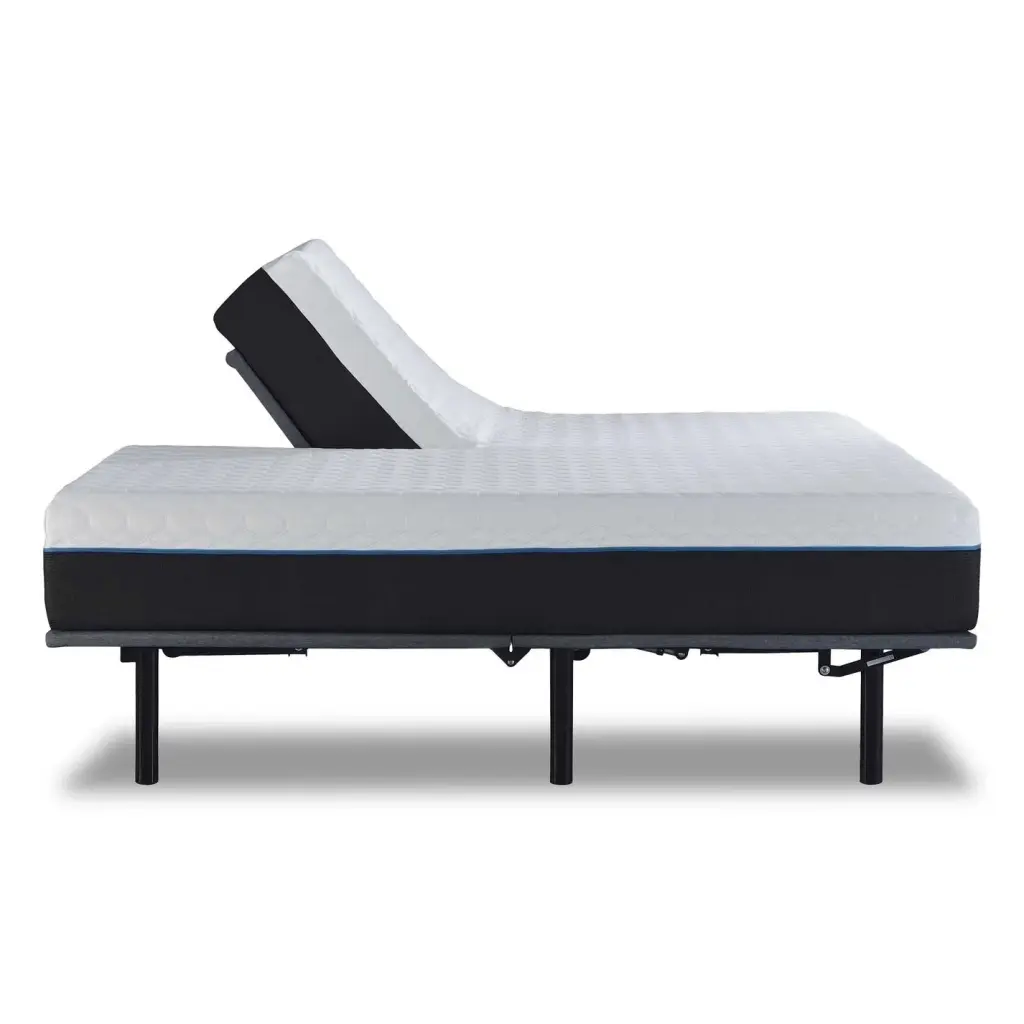 Copper Lux 14 Inch Split Top Queen Size Mattress Off White Grey Foam omne sleep