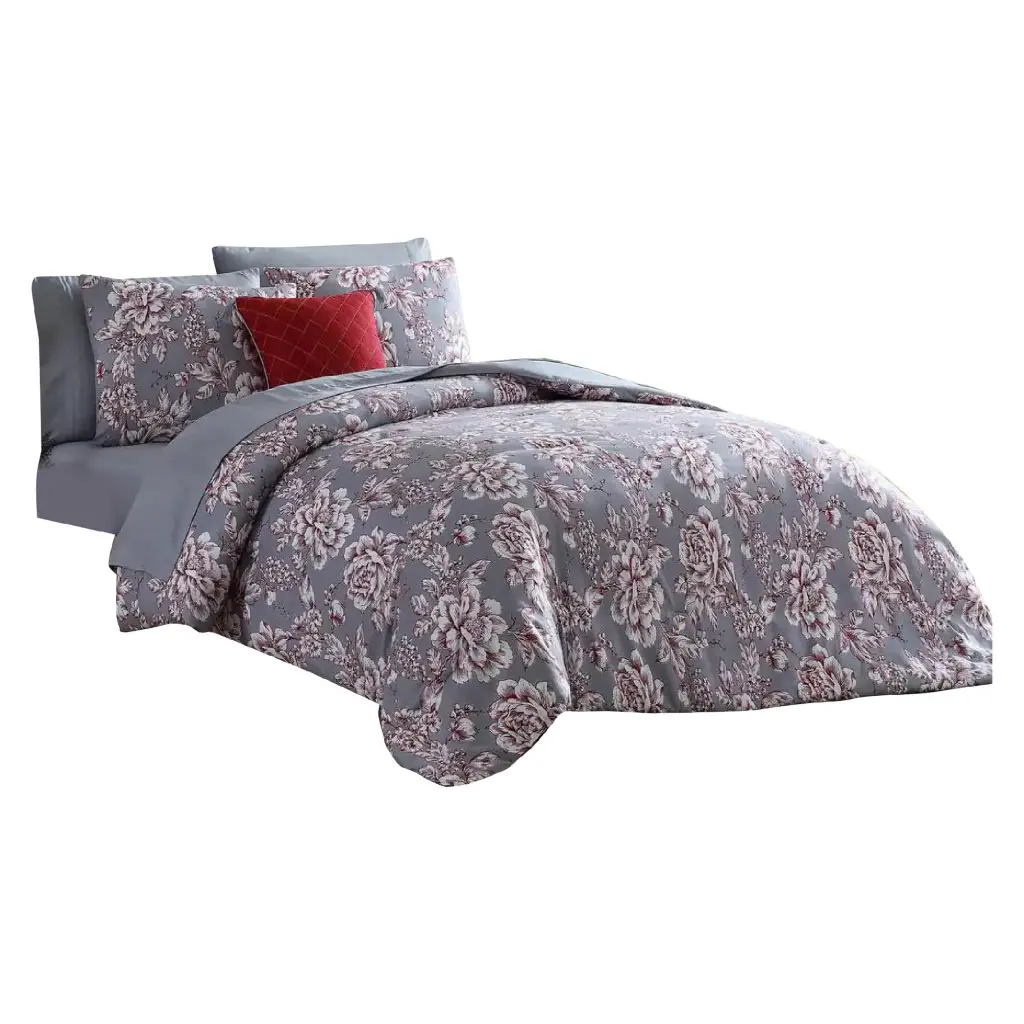 Tyler 8 Piece Microfiber Queen Bed Set Floral Print Urban Port royal hampton