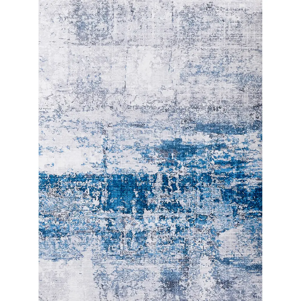 Zara Gatherion Abstract Design Gray Turquoise Machine Washable Super furnings