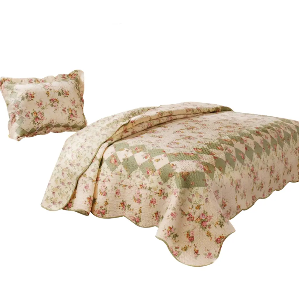 Denali 2 Piece Twin Size Quilt Set Floral Prints royal hampton