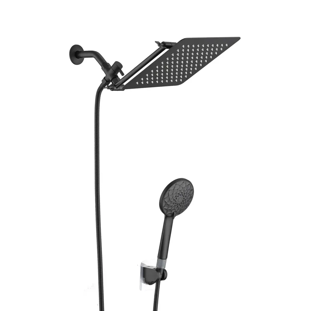 10 Inch High Pressure Rainfall Shower Head Handheld Shower Combo kooleasy
