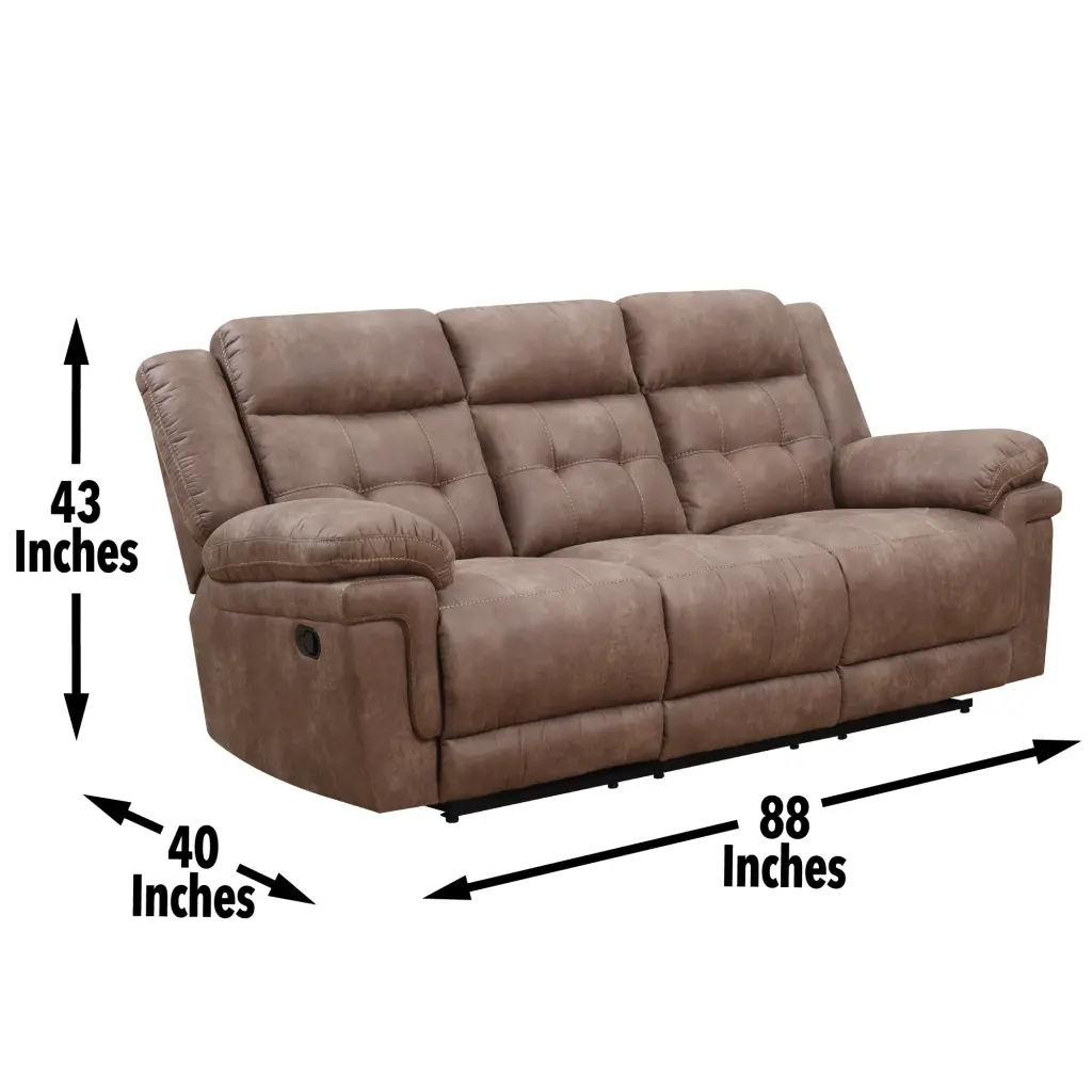 Anastasia Recliner Sofa Cocoa Brown Wood 3 Seat Living Room steve silver furniture