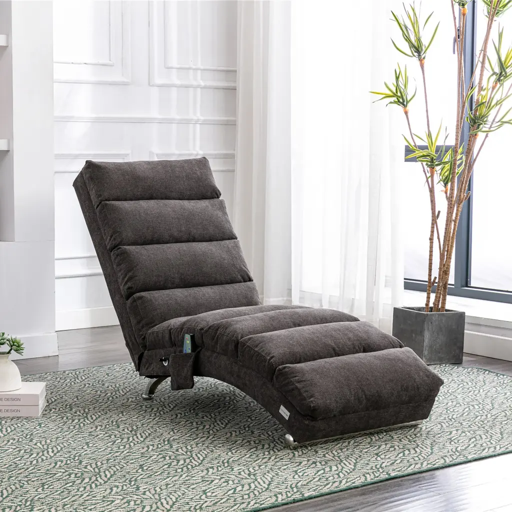 Coolmore Linen Massage Chaise Lounge Remote Control Ergonomic Design coolmore w-395