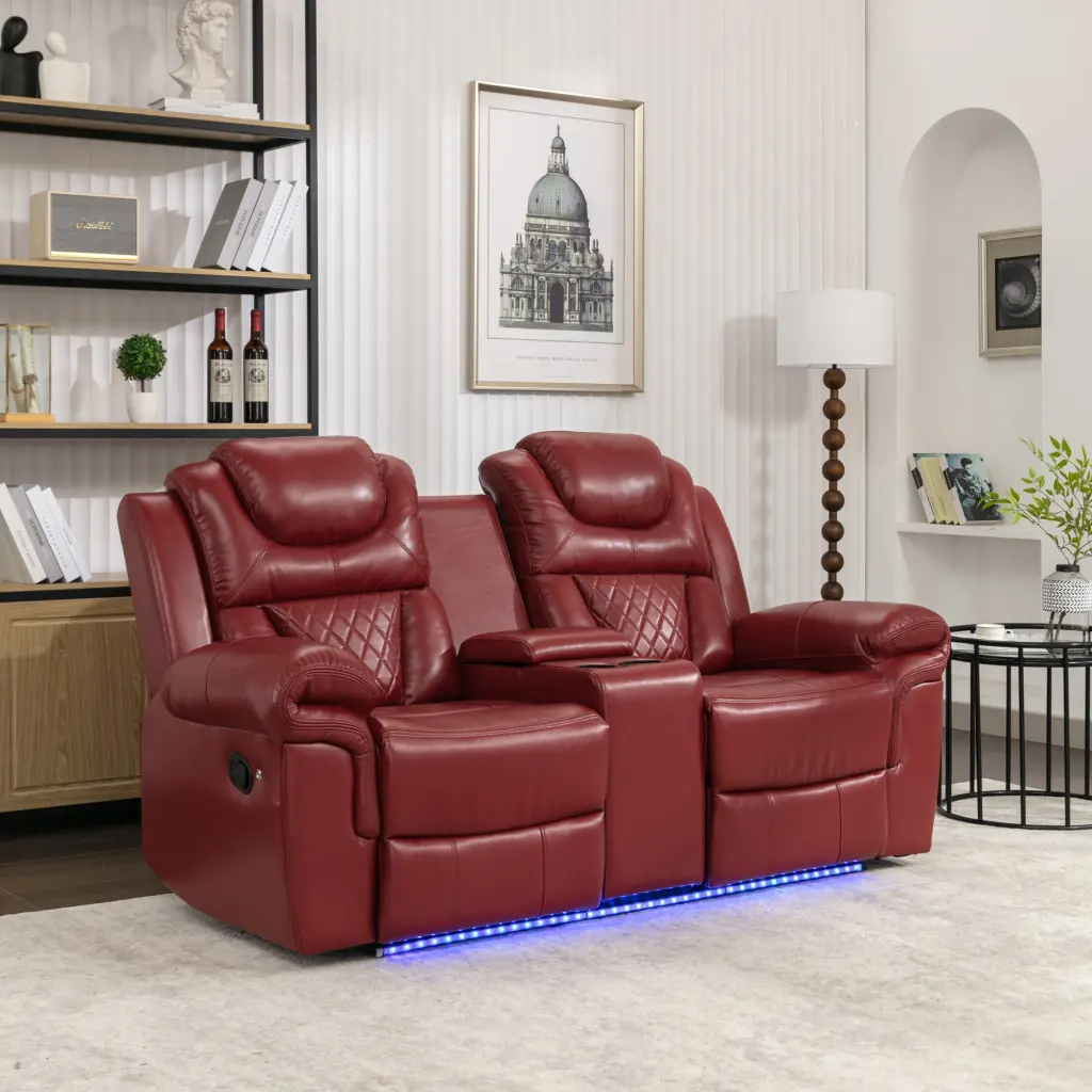 Home Theater Seating Manual Recliner Loveseat Hide Away Storage rnb
