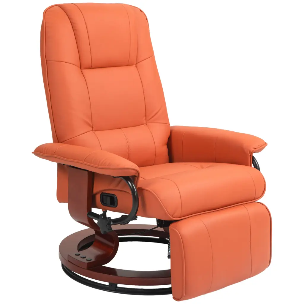Homcom Faux Leather Manual Recliner Adjustable Swivel Lounge Chair Footrest aosom business
