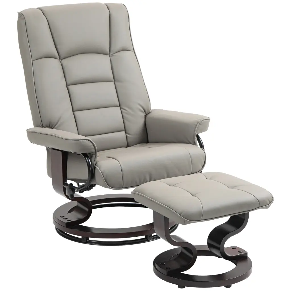 Homcom Recliner Ottoman Swivel Recliner Chair and Ottoman Faux Leather aosom business