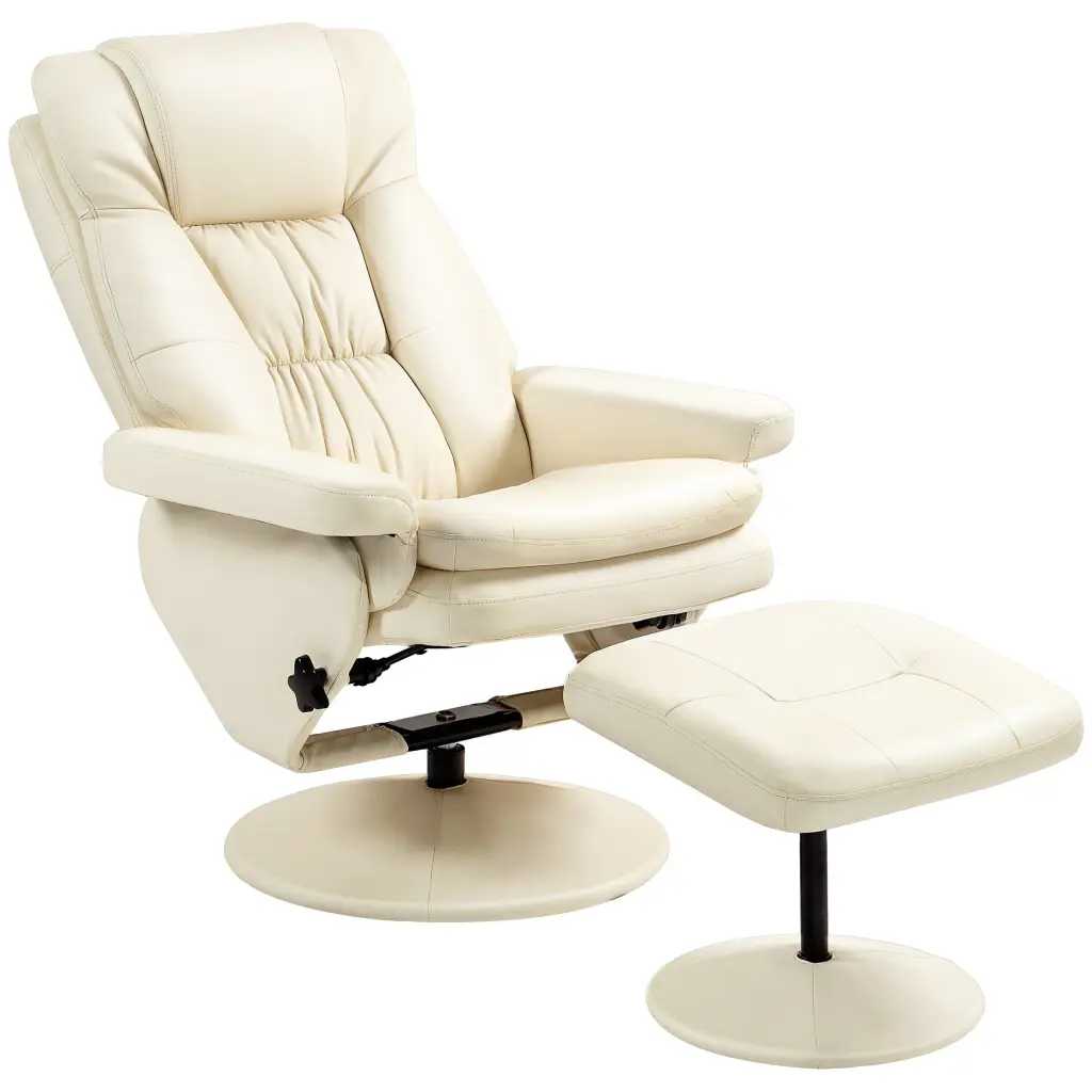 Homcom Swivel Recliner Ottoman Pu Leather Reclining Chair Ottoman aosom business