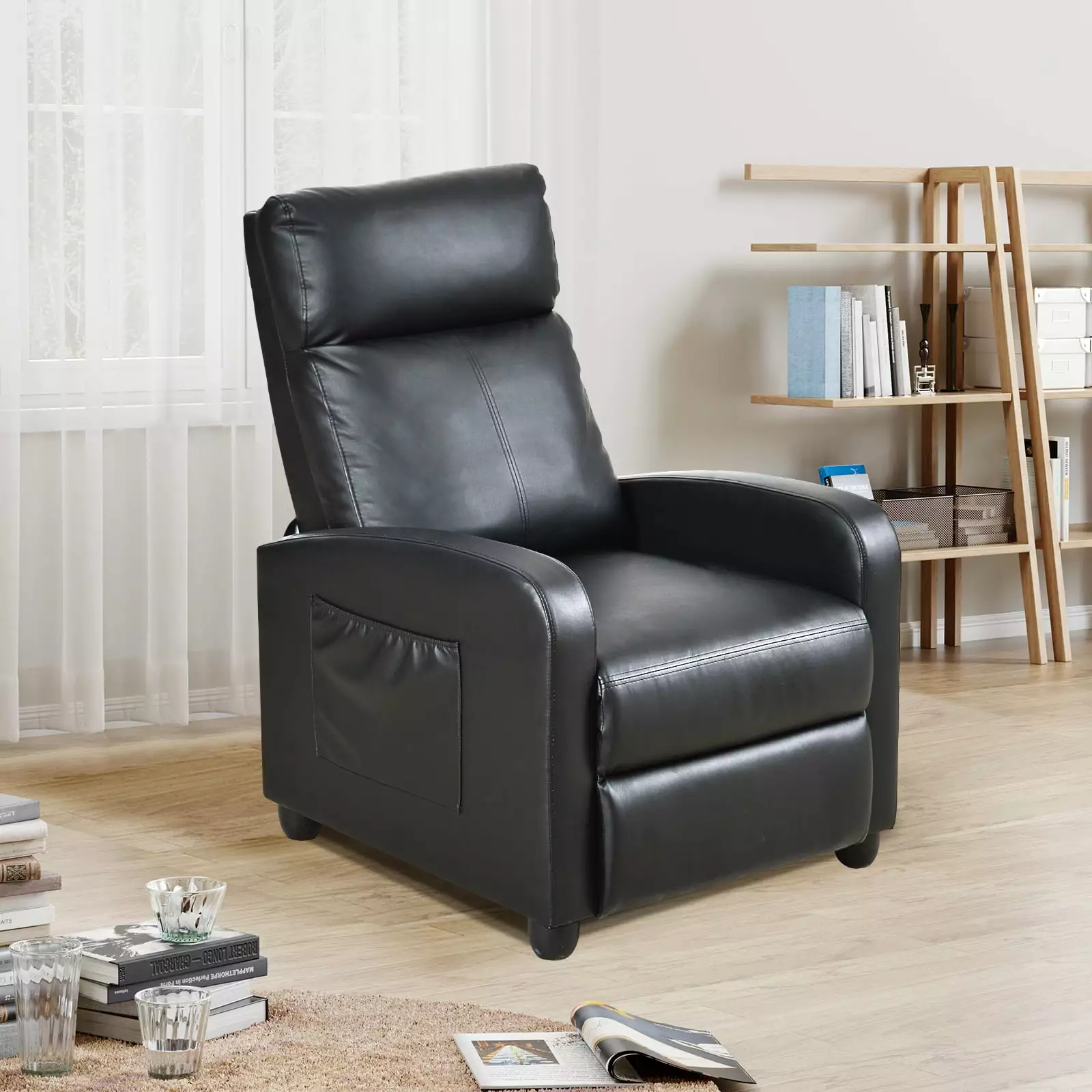 DeeHome PU Leather Recliner Sofa Lumbar Support Home Theater