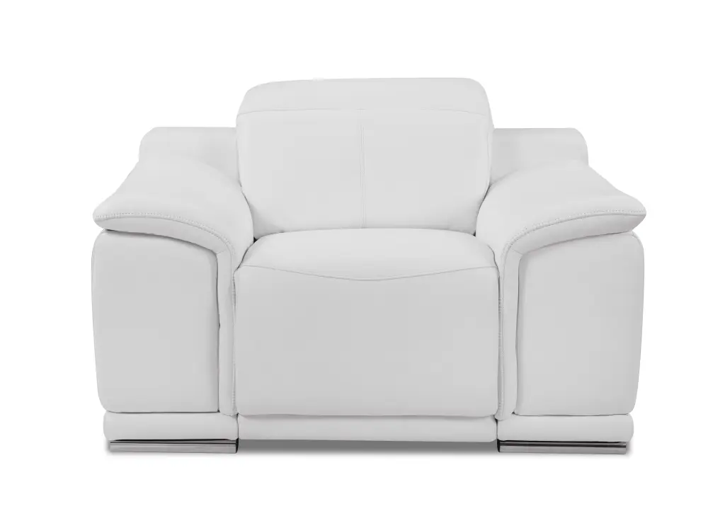 Authentic Italian Leather Power Reclining Chair White Foam global united
