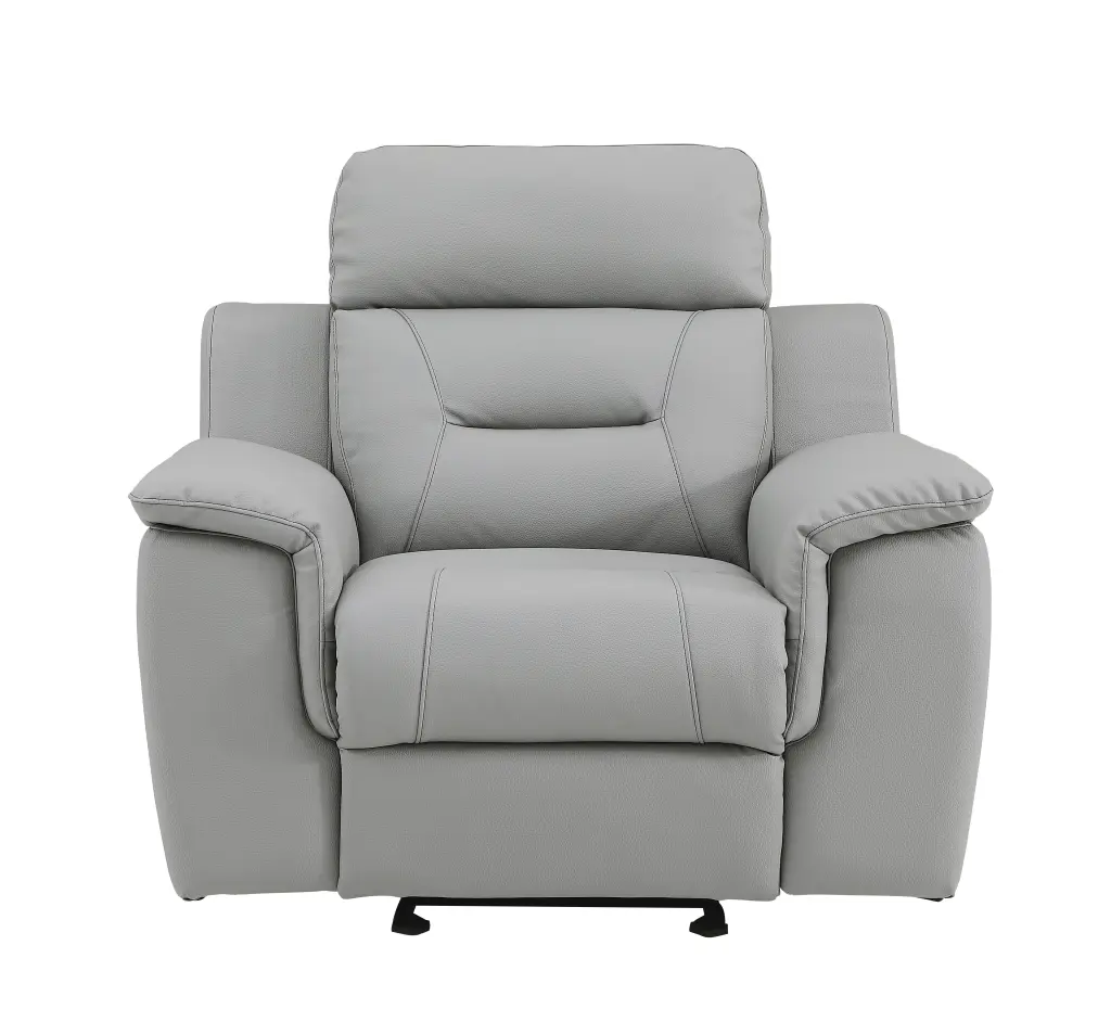Modern Reclining Leather Air Upholstered Chair Gray Foam Leather Comfort global united