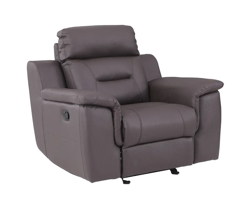 Reclining Modern Leather Air Upholstered Chair Brown Foam Leather global united