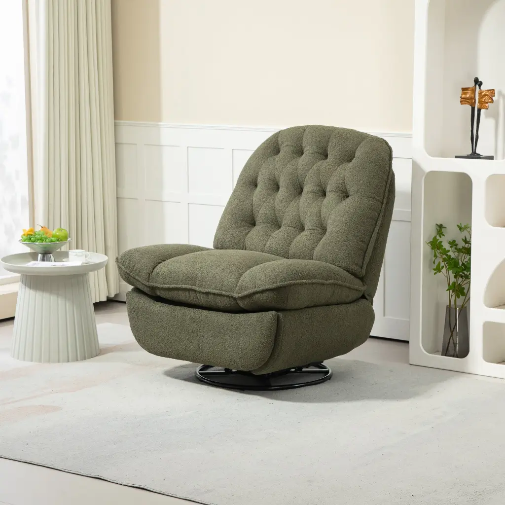 360 Swivel Recliner Adjustable Chair Chenille Glider homemax