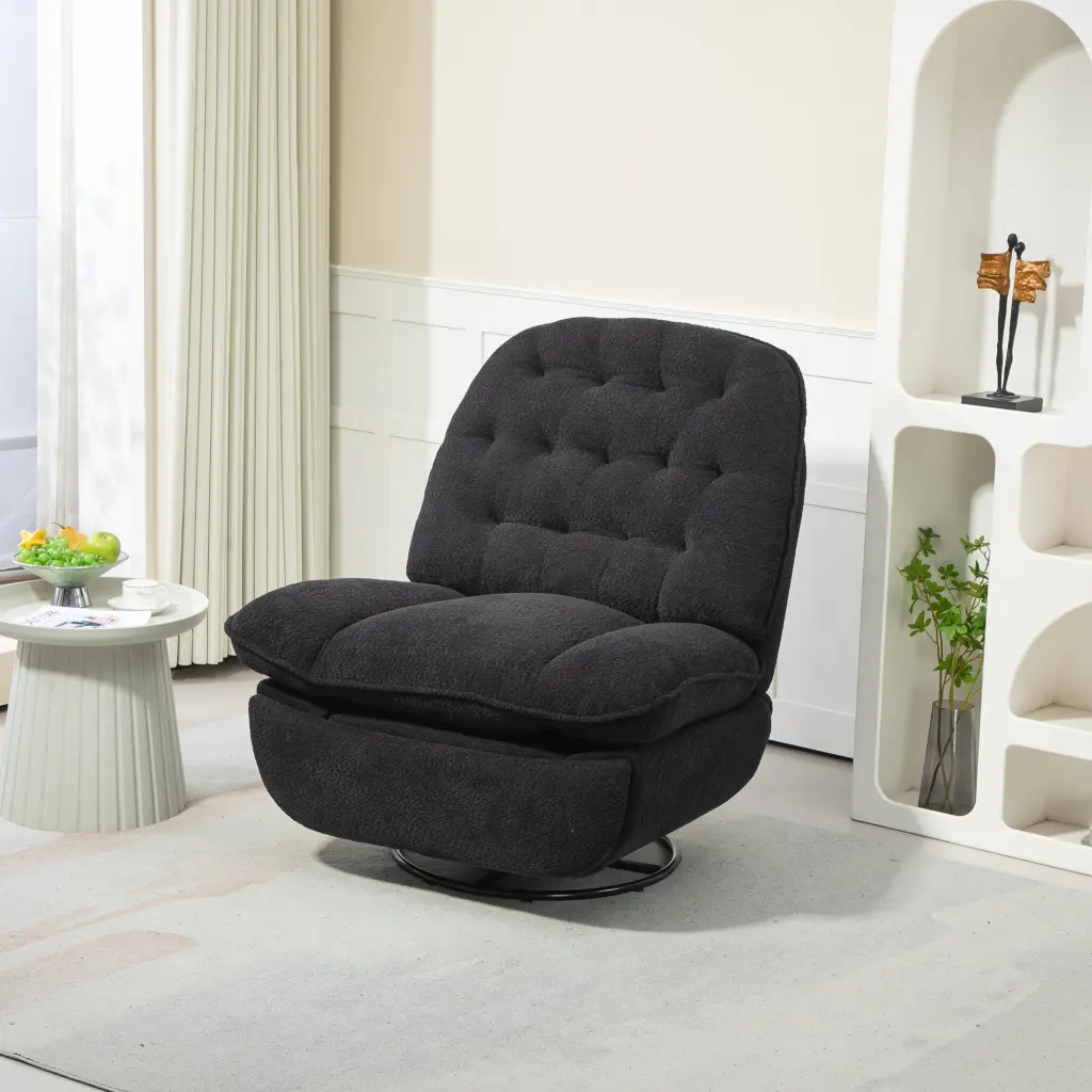360 Swivel Recliner Adjustable Chair Chenille Fabric homemax