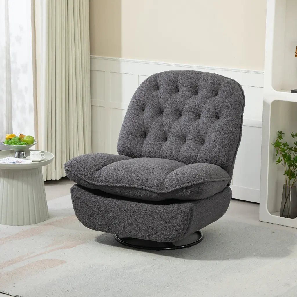 360 Swivel Recliner Adjustable Chenille Glider Chair homemax