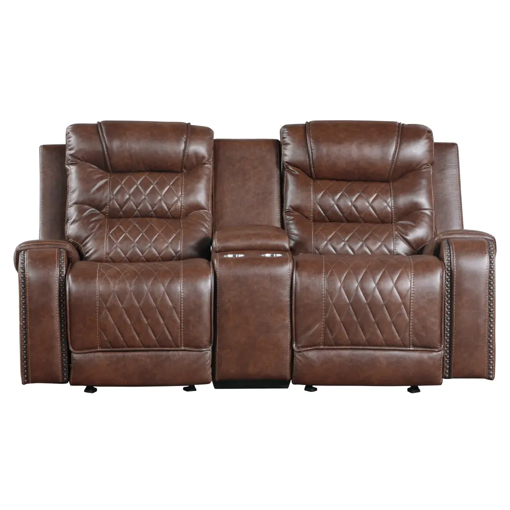 Opulent Brown Double Glider Reclining Loveseat Living Room Furniture kanepe