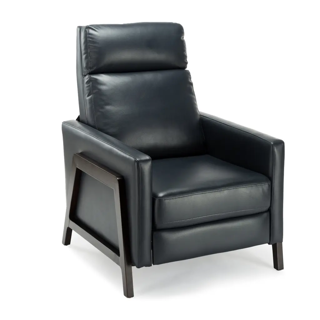 Madeline Push Back Recliner Midnight Blue Dark Navy Foam Polyester Blend ridgecrest home
