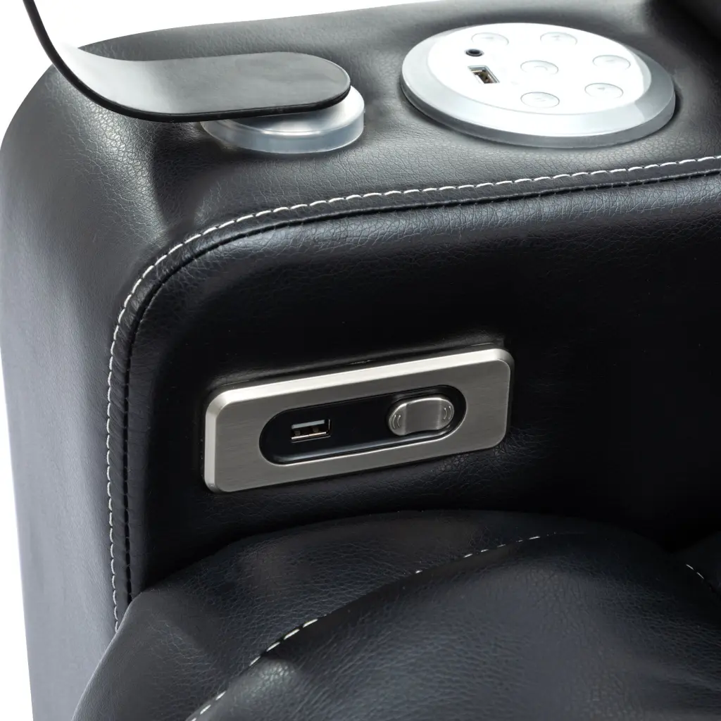 270 Degree Swivel PU Leather Power Recliner Individual Seat Home Theater rnb