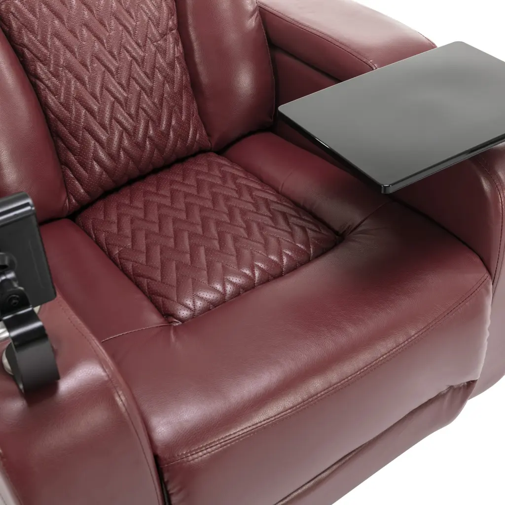 270 Degree Swivel Pu Leather Power Recliner Individual Seat Home Theater Chair rnb