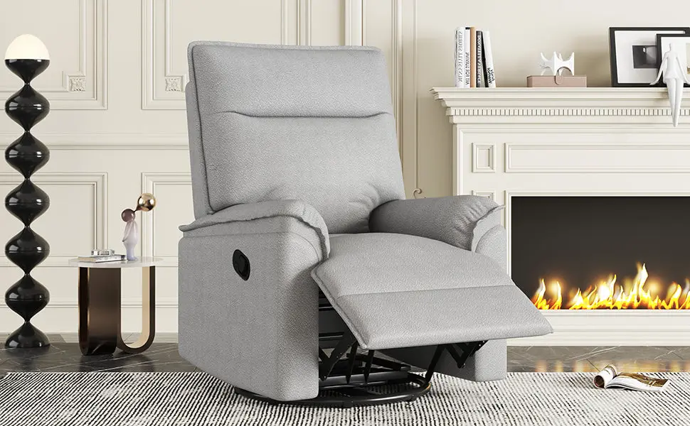 360 Degree Swivel Upholstered Manual Recliner Chair Theater and Living Room rnb