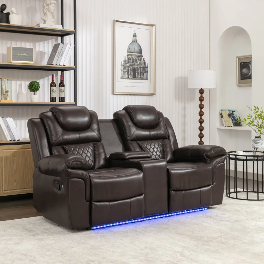 Home Theater Seating Manual Recliner Loveseat Hide Away Storage Comfort rnb