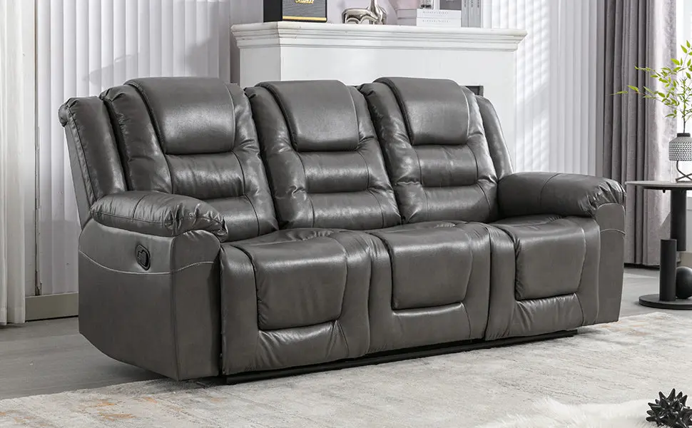 3 Seater Home Theater Recliner Manual Recliner Chair Two Constructed rnb