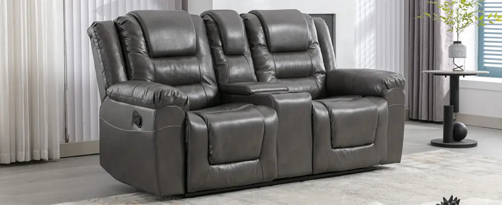 2 Seater Home Theater Recliner Manual Recliner Chair Storage Box rnb