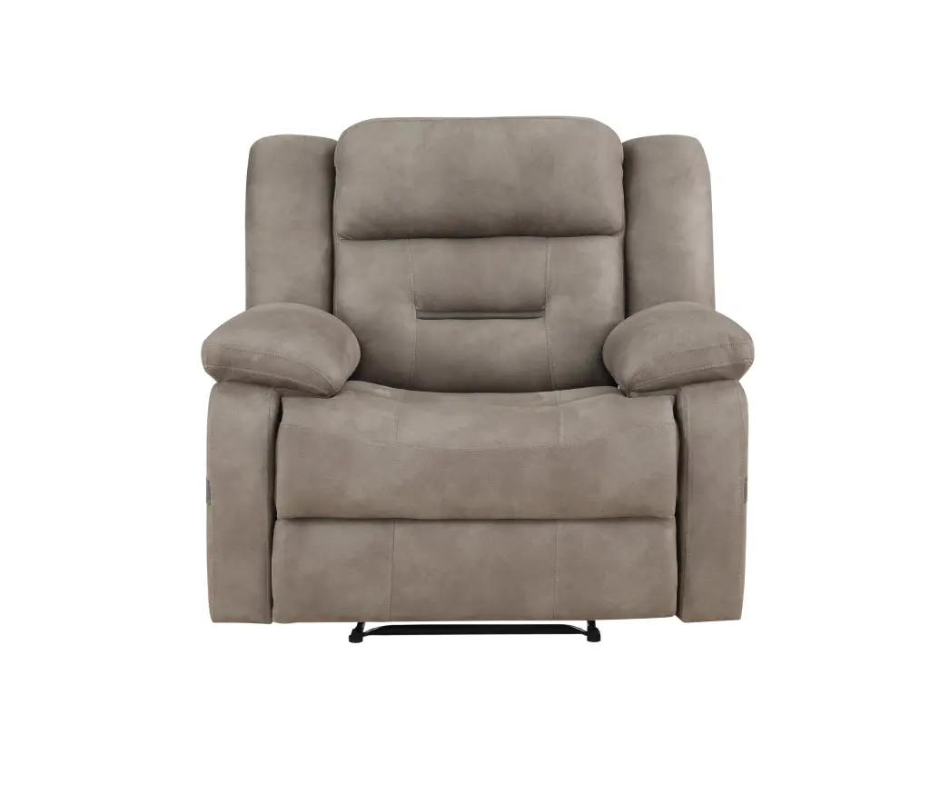 Abilene Manual Reclining Chair Tan Dark Gray Wood Living Room Chair steve silver furniture