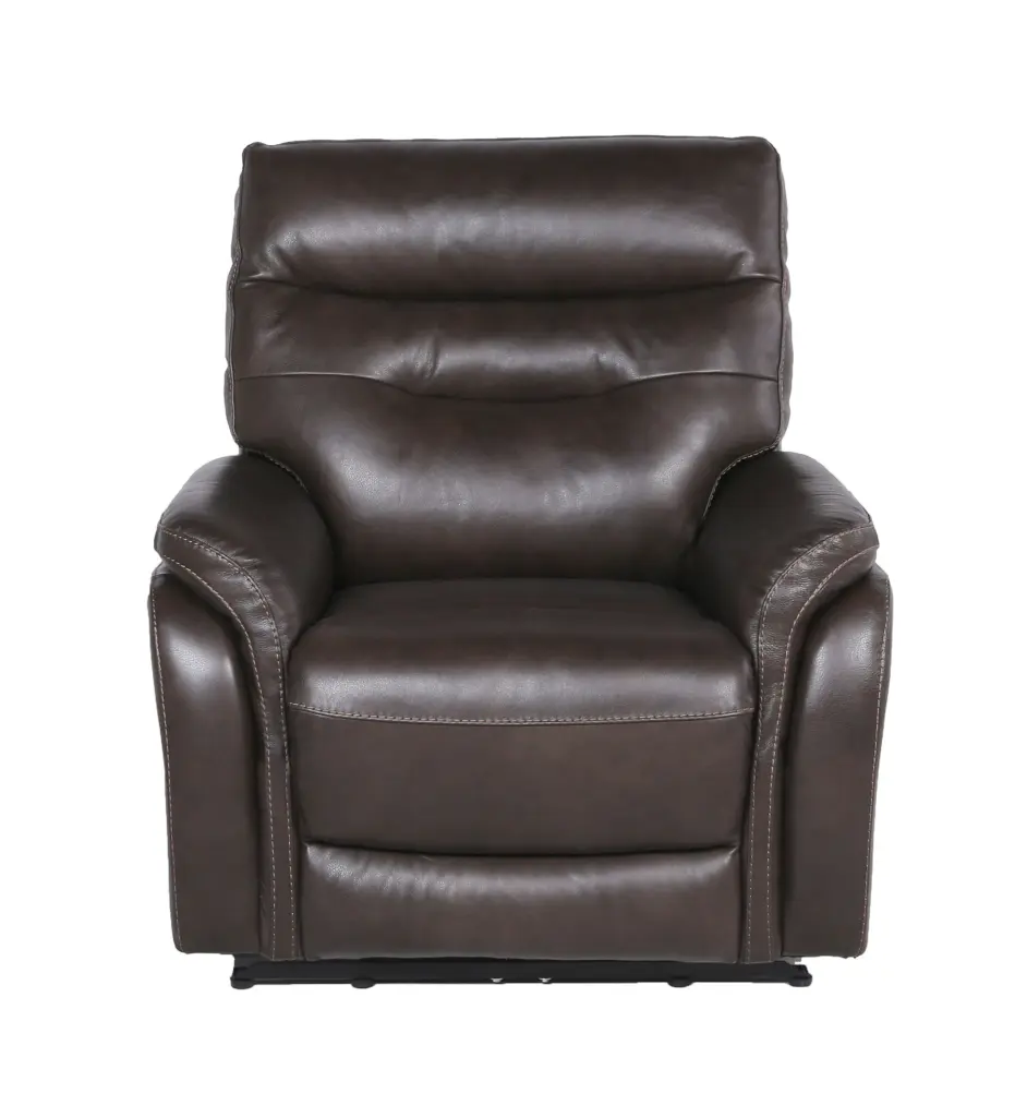 Contemporary Top Grain Leather Recliner Set Power Footrest and Headrest steve silver furniture