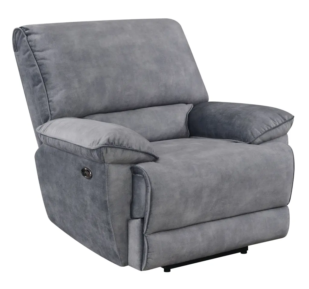 Simone Power Recliner Gray Fabric Living Room Chair USB Ports steve silver furniture