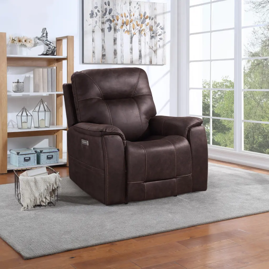 Triple Power Recliner Power Headrest Footrest and Lumbar Support steve silver furniture