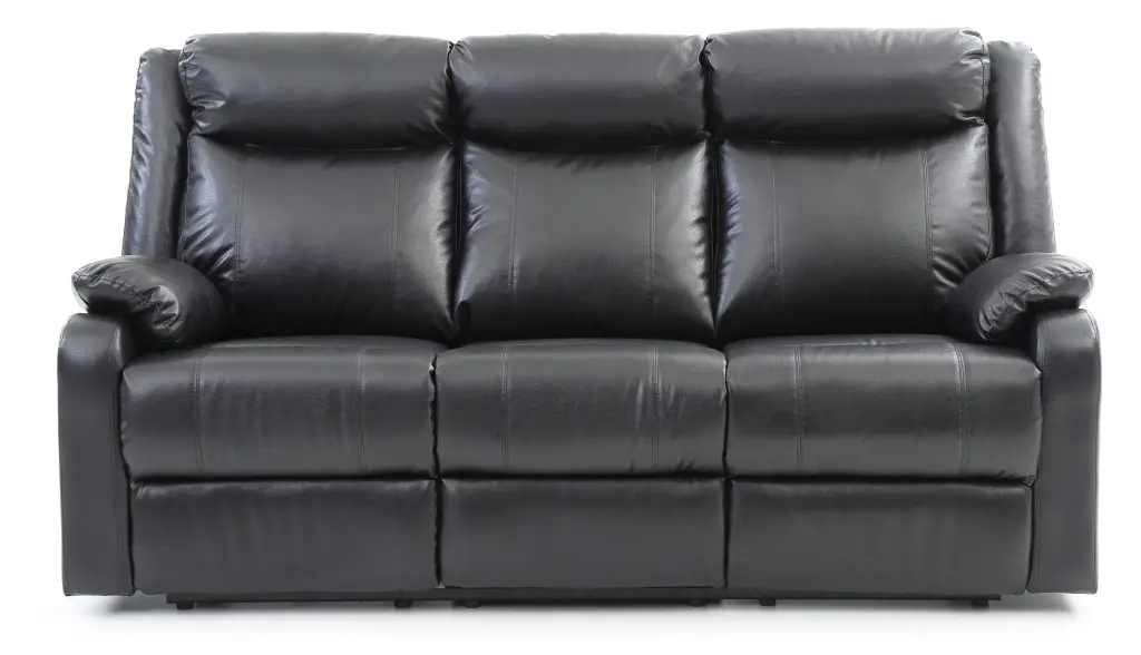 Ward G761A RS Double Reclining Sofa Black Foam PU Living Room glory furniture