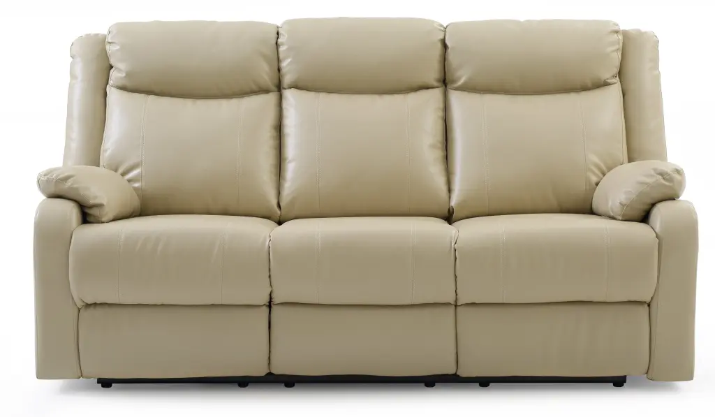 Ward G764A RS Double Reclining Sofa Putty Tan Foam PU Leather glory furniture