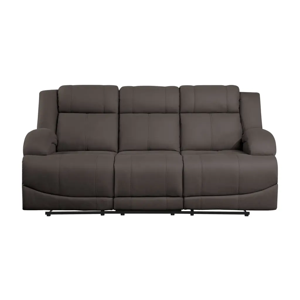 Chocolate Color Microfiber Upholstered 1Pc Double Reclining Sofa kanepe