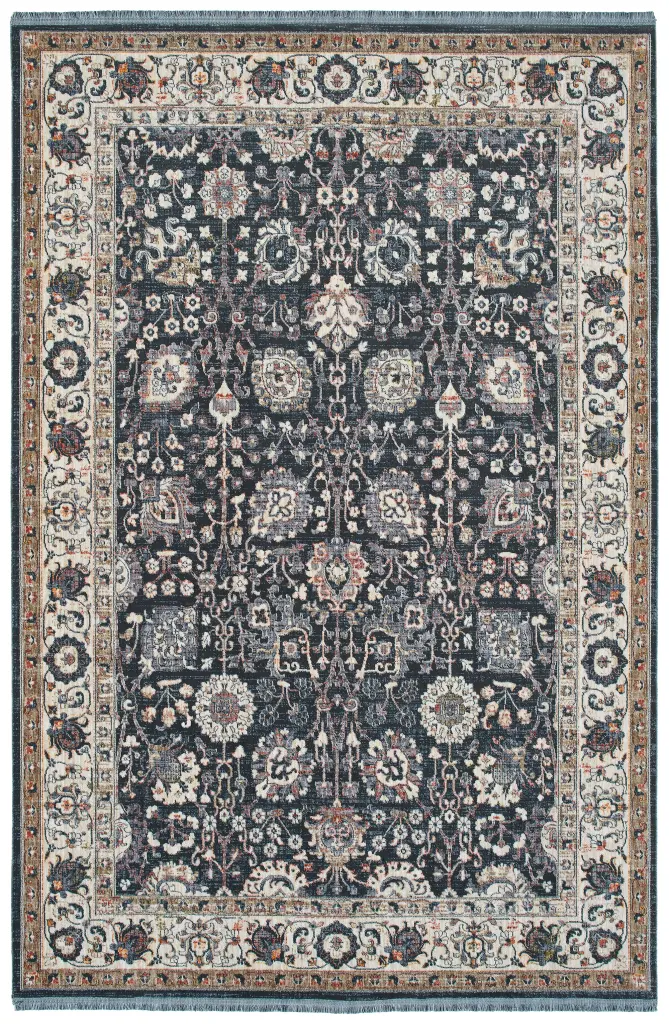 Transitional Oriental Cut Pile 5'3 X 7'3 Rectangle Area Rug Multi Color kaleen