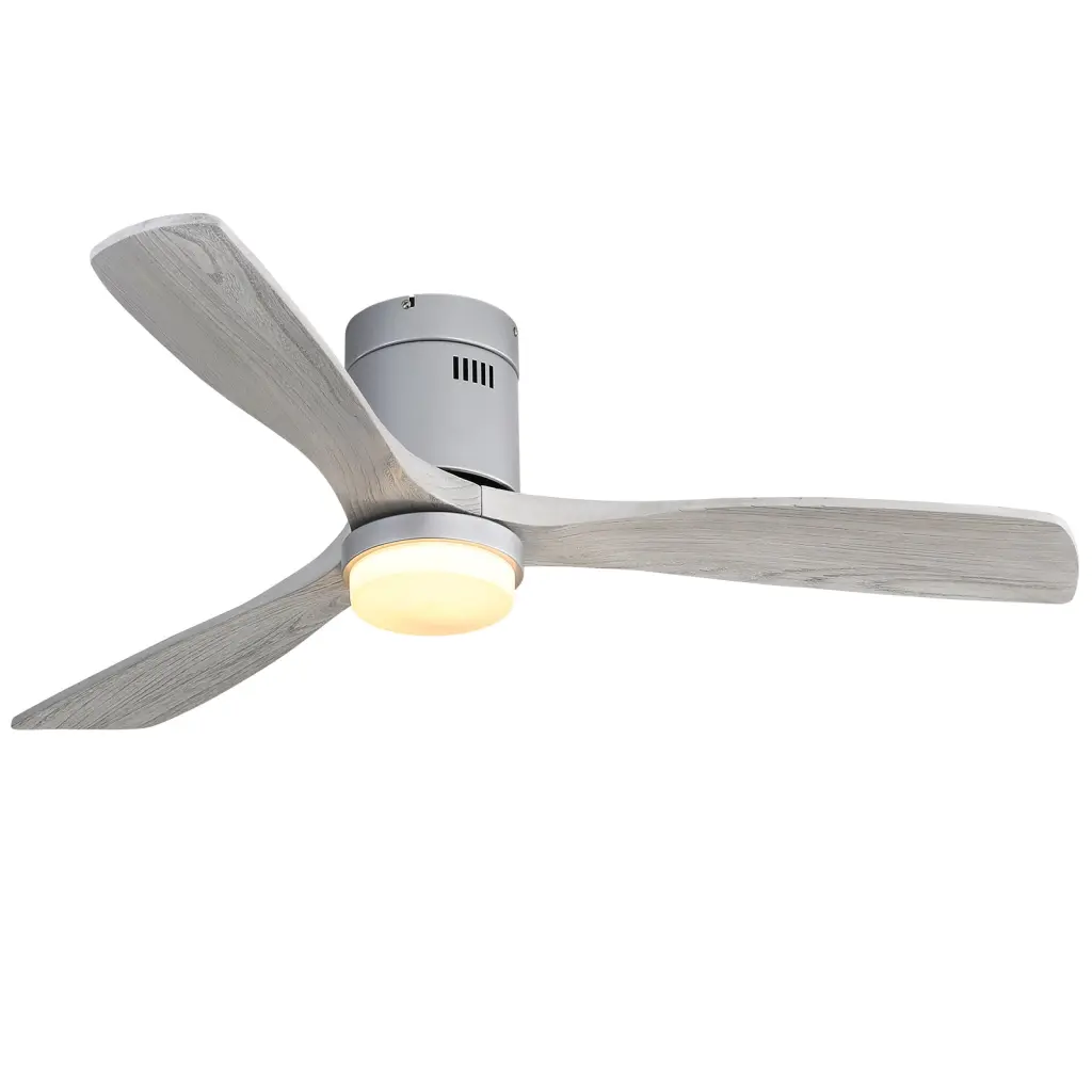 52 Inch S3 Solid Wood Fan Blade Noiseless Reversible Motor Remote Control Ceiling Fan ceiling fan with light